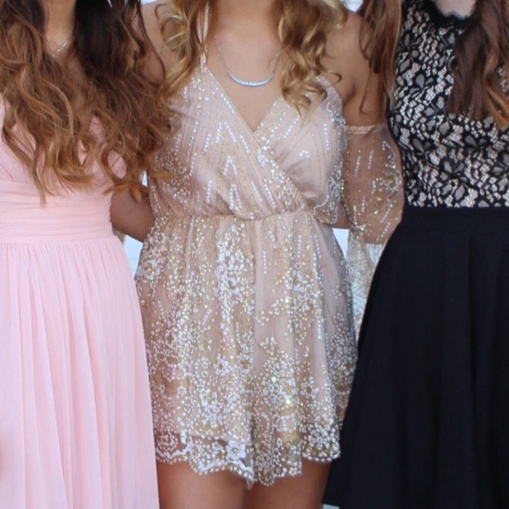Hello molly pink sparkly romper
